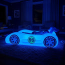 Cama Inflável Infantil Sleep Racer™ Dream Car Azul com LED – AirCandy