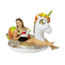 Boia Inflável Unicornio Gigante com Glitter + Porta-Copo Inflável – PoolCandy